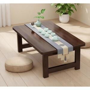 BitMit 일본식 접이식 바닥 테이블, 휴대용 원목 일본식 접이식 커피 테이블, 바닥에 앉을 수 있는 조립식 테이블 없음, 다다미용 차 테이블, 거실, 침실, 작은 공간 31.5인치