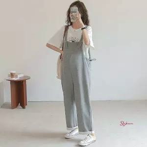 캐주얼 임산부 멜빵바지 팬츠 임부복 와이드qrs064