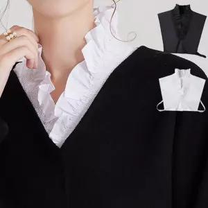 프릴셔츠 이너카라 레이어드 넥케이프 여성 포인트룩 hbg9+7AFE