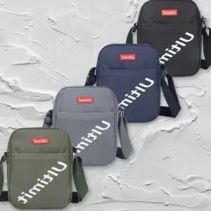 WL 트랜드 미니 남성용 크로스백 영문 포인트 외출용 어깨끈 조절