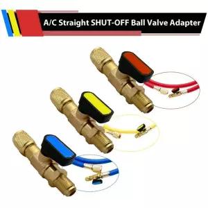 수도감압밸브 SAE 냉매 볼 밸브 에어컨 차단 R22 R410A R134A 충전 호스 커넥터 14인치