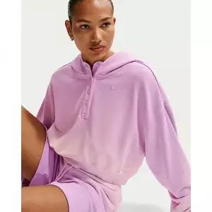 [나이키]스포츠웨어 플리스 여성 오버사이즈 헨리 후디 - 핑크 폼라이트 마젠타라이트 마젠타 IF7373-663