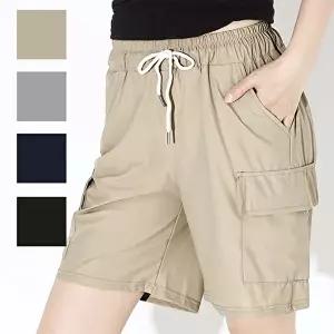 여성반바지 여자 데일리 편한 5부 일자 스판 건빵 카고 반바지
