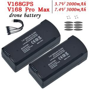 2Pcs V168 Pro Max  7.4V 3000mAh Lipo 배터리 GPS 8K 3.7V 드론 충전 백업 적합
