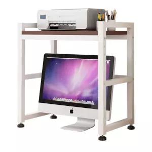 2단 모니터 프린터 선반 책장 거치대 북유럽풍 수납 목재 48x30X55CM 데스크탑