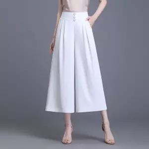 뚜에스틸로 여자 스커트 팬츠 캐주얼 여름 와이드팬츠 냉장고 하이웨스트 슬림핏 8부 ADOR2