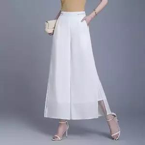 아브릴 바지 여름 여성치마바지 와이드 치마바지 얇은 쉬폰 슬랙스 UNO2