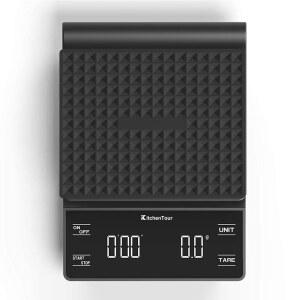 백라이트 LCD 디스플레이가 있는 드립 에스프레소 스케일 위에 타이머 3kg/0.1g 고정밀 붓기가 키친투어 커피 스케일(배터리 포함)