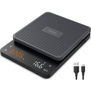 타이머가 있는 BAGAIL 베이직 커피 스케일, 0.1g 고정밀 주방 스케일 위에 붓기, 오토 테어가 드립 에스프레소 터치 센서 및 실리콘 커버 - 6.6파운드 / 3kg