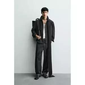 ZARA 컴포트 NON IRON 오버셔츠 - 블랙