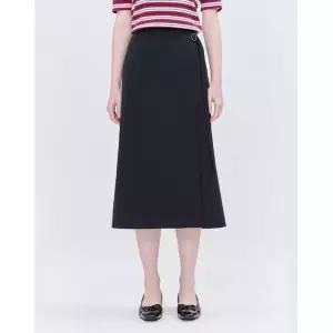 25SS 시즌오프 네이비 단색 A라인 벨트 스트랩 롱 스커트 JSSK5B300N31191790