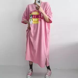 [하프클럽/]빅사이즈 604 도트고양이반팔원피스 DMAX561