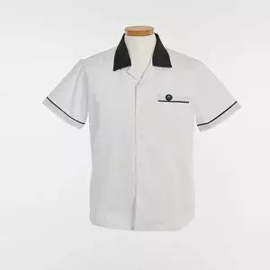 [하프클럽/]교복몰 먹색 배색카라 반팔 셔츠 (봉담중) 교복셔츠