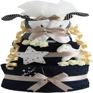 기저귀 케이크 실험실 랄프 로렌 베이비 샤워 이마바리 타월 유기농 면 3단 소년 소녀 개인 맞춤 자수 선물