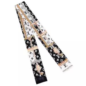 루이비통 스카프 방도 컨피덴셜 모노그램 실크 블랙+화이트