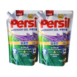 퍼실 딥클린 파워젤 라벤더 듀얼 액체세탁세제 리필 1.5L 2개 일반드럼겸용