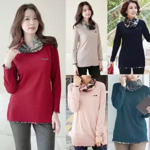 [쉬즈마담]T52241 스프링 쉬폰 터들넥 티셔츠/엄마옷/마담의류