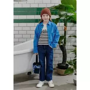 [블루테일](강남점)AXA2BL01BU 블루 크롭 셔츠