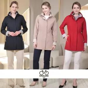 [엔드로제] 셔링넥 트렌치 자켓