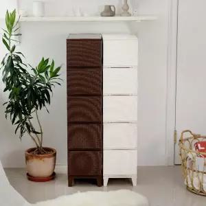 아트박스/보노하우스 가든 라탄 서랍장 슬림형 5단 플라스틱 수납장