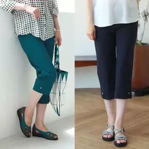 [쉬즈마담]P91866  테이핑 7부 쿨링 통바지 엄마옷