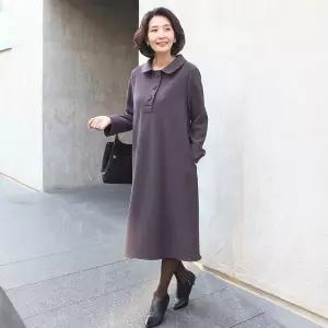 [쉬즈마담]N2706 모던 빅버튼 카라 기모원피스 50대 엄마옷