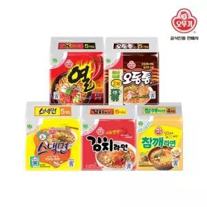 오뚜기라면 5종세트 각멀티 1봉지[열라면/오동통면/스낵면/김치라면/참깨라면]