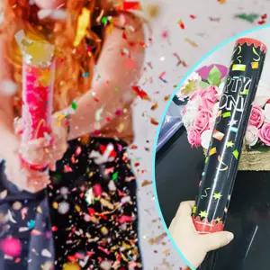 파티용 에어팡 80cm 축하 손 웨딩 결혼식 폭죽 이벤트 에어 축포 줄 종이 긴 기념 실내 축제 터트리기