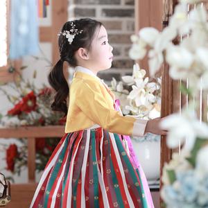 [한설한복]한설한복1815S 전통적 컬러감이 고급스러움을 압도하게 하는 황금노랑 여아한복[돌-8세]