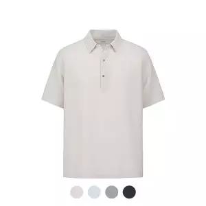 [앤드지] 오픈카라 세미오버핏 반팔 셔츠_BZD2WC1152