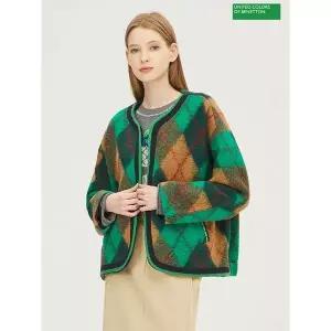 [베네통] 레고 체크 코트 BACTB2461 GN_P374526303