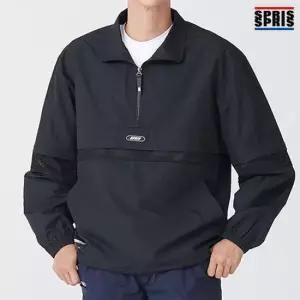스프리스 남성 3단 배색 아노락 점퍼 블랙