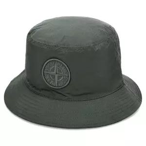 [스톤아일랜드] 로고 나일론 메탈 버킷 햇 머스크그린 129857963