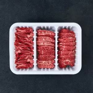 [육교시](의정부점)[냉장] 한우 갈비살모둠구이 600g (갈비살200g, 부채살 200g, 설도 200g) / 1등급