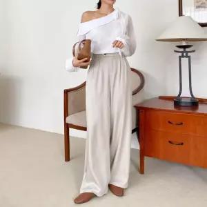 ONM 다솜결 슬랙스팬츠 빅사이즈 여성 밴딩 주름 비즈