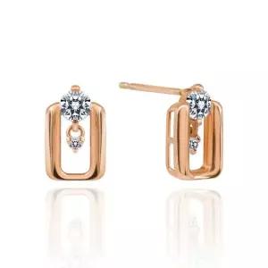 [하나다이아몬드]1부 랩 다이아몬드 14k 18k 사각형 데일리 패션 귀걸이 멜로 HNLDER0146