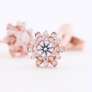 [하나다이아몬드]1부 랩다이아몬드 플라워 데일리 귀걸이 플로라 HNLDER0136