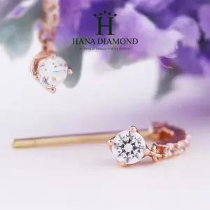 [하나다이아몬드]1부 랩 다이아몬드 귀걸이 [프리그] 데일리 기념일 선물 HNLDER0123