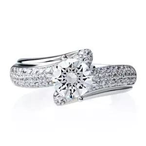 [하나다이아몬드]1캐럿 랩 다이아몬드 14k 18k 프로포즈 웨딩 반지 리베나 HNDR1C10