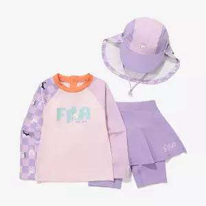 [보리보리/휠라 키즈]TD 아쿠아 여아 래쉬가드 세트 (FK2SWG2A03F_LPM)