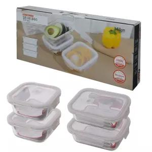 오븐 글라스 밀폐용기 세트 / 전자레인지 내열 유리 사각 반찬통 김치통 냉장고 용기
