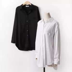 빅사이즈 507 베이직카라오버롱셔츠 DIRA383