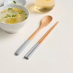 [모던하우스] 내추럴우드 컬러 수저세트 그레이