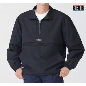 스프리스 남성 3단 배색 아노락 점퍼 블랙