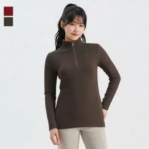 웨스트우드 여성 골지 믹스 집업 티셔츠_WN3WTTS304