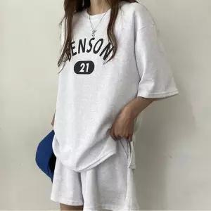 ONM 여성 루즈핏 편한 반팔 반바지 세트 여름 트레이