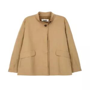 닥스 여성 25FW 다크베이지 스티치 배색 솔리드 트렌치 자켓 DLJA5D920I3