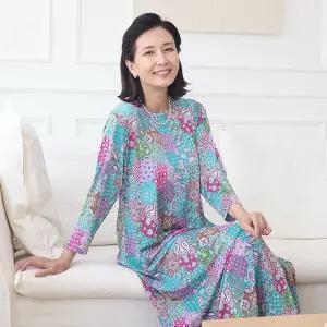 [쉬즈마담]H8553 조각패턴 홈드레스 50대 홈웨어 원피스 잠옷