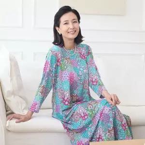 [쉬즈마담]H8553 조각패턴 홈드레스 50대 홈웨어 원피스 잠옷