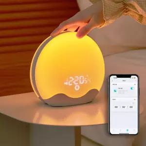 디얼 loT 앱호환 빛으로 기상하는 미라클모닝 알람시계 양면 무소음 LED 탁상시계